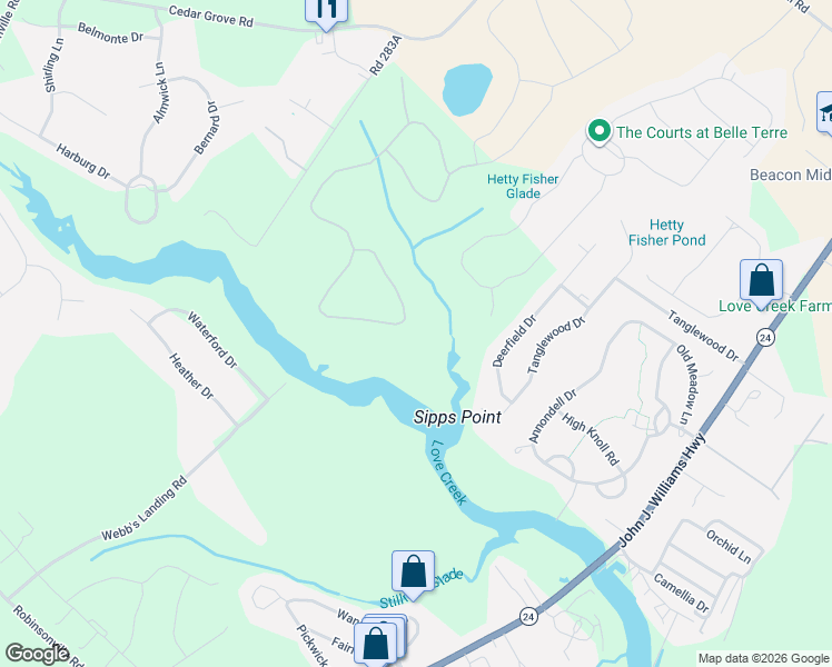 map of restaurants, bars, coffee shops, grocery stores, and more near 21371 Fairbanks Court in Lewes