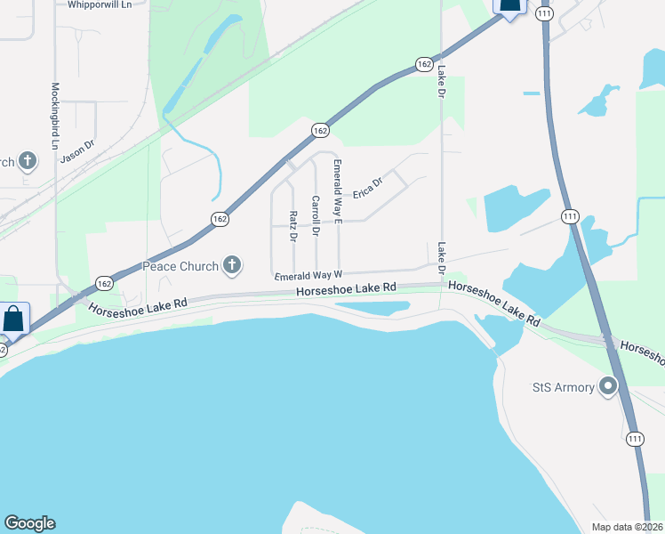 map of restaurants, bars, coffee shops, grocery stores, and more near 178 Emerald Way East in Pontoon Beach