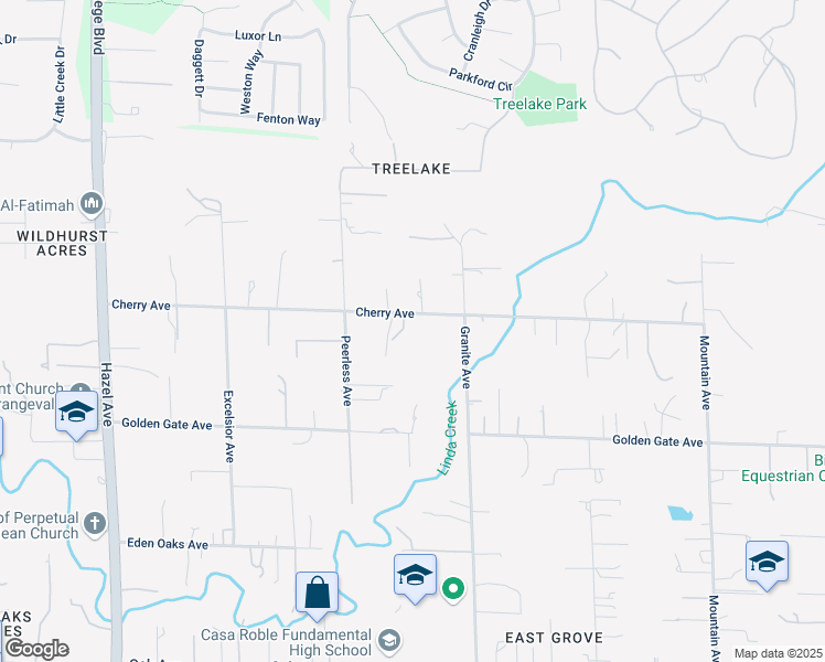 map of restaurants, bars, coffee shops, grocery stores, and more near 9158 Cherry Avenue in Orangevale