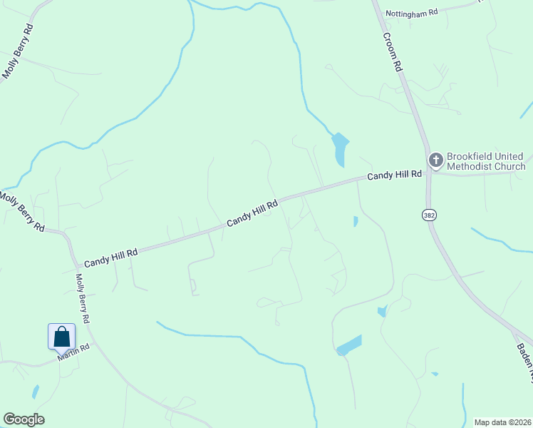 map of restaurants, bars, coffee shops, grocery stores, and more near 14411 Candy Hill Road in Upper Marlboro