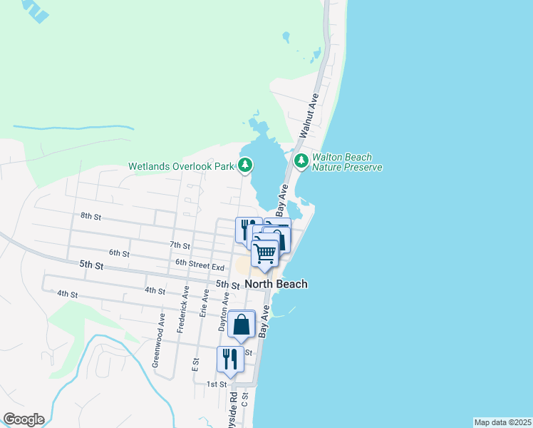 map of restaurants, bars, coffee shops, grocery stores, and more near 4109 10th Street in North Beach