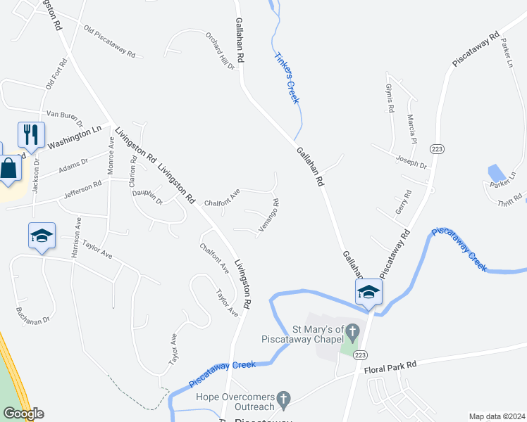 map of restaurants, bars, coffee shops, grocery stores, and more near 2008 Brierhill Road in Fort Washington