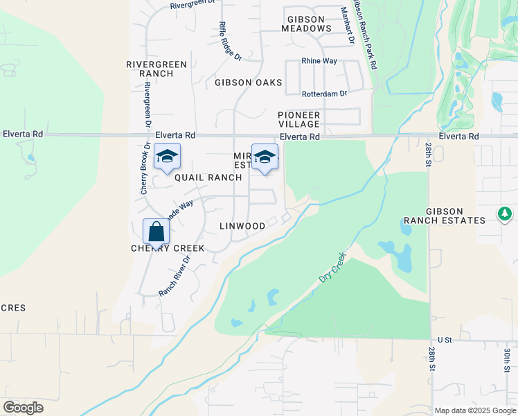 map of restaurants, bars, coffee shops, grocery stores, and more near 7808 Lakeport Circle in Elverta