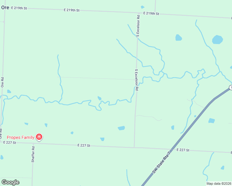 map of restaurants, bars, coffee shops, grocery stores, and more near 24101 East 223rd Street in Harrisonville