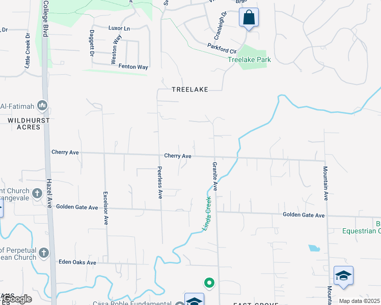 map of restaurants, bars, coffee shops, grocery stores, and more near 9158 Cherry Avenue in Orangevale