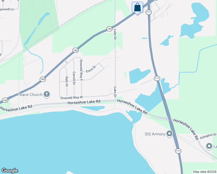 map of restaurants, bars, coffee shops, grocery stores, and more near 13 Harriett Court in Granite City