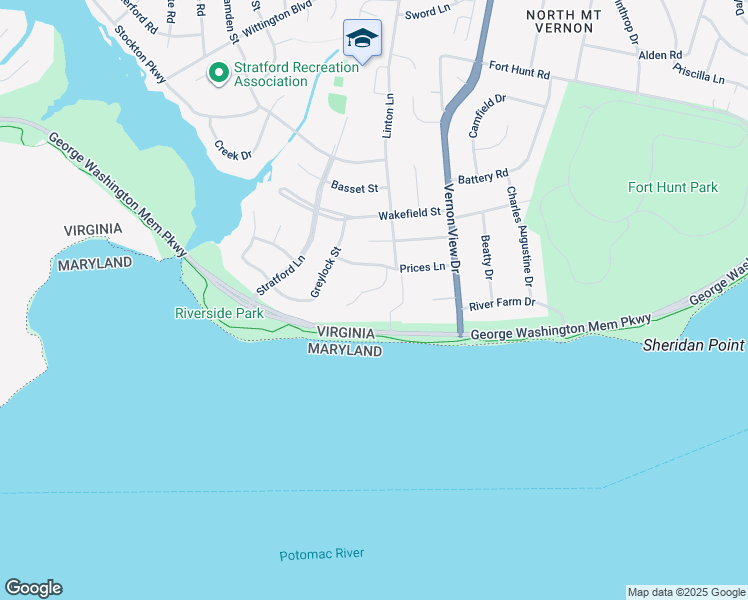 map of restaurants, bars, coffee shops, grocery stores, and more near 9059 Tower House Place in Alexandria
