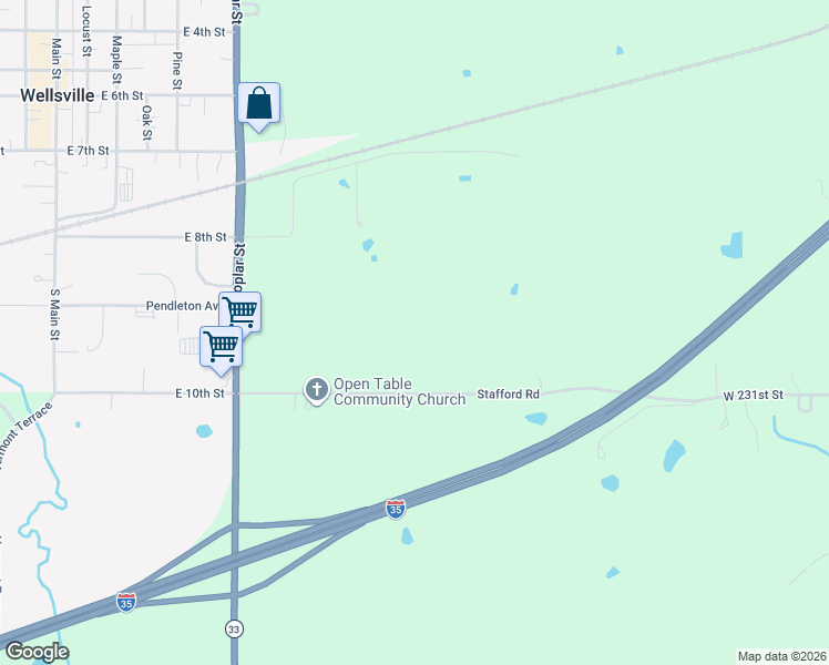 map of restaurants, bars, coffee shops, grocery stores, and more near 4775 Stafford Road in Wellsville