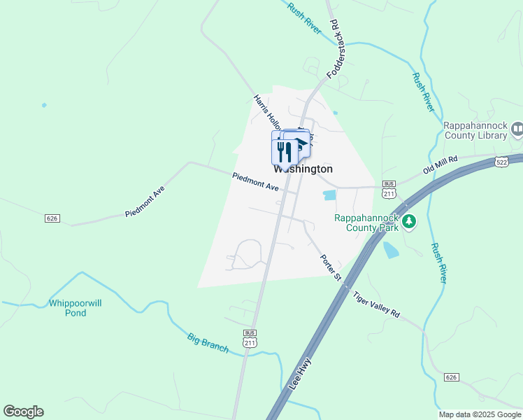 map of restaurants, bars, coffee shops, grocery stores, and more near Porter Street in Washington