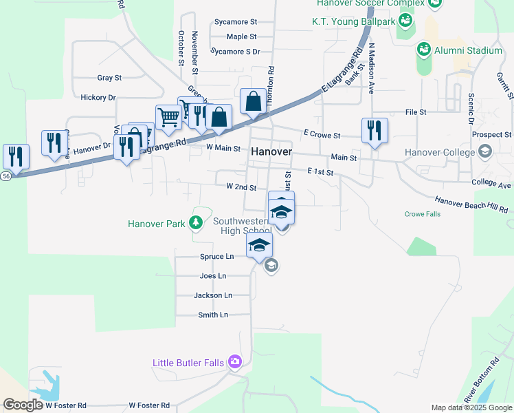 map of restaurants, bars, coffee shops, grocery stores, and more near 149 West Street in Hanover
