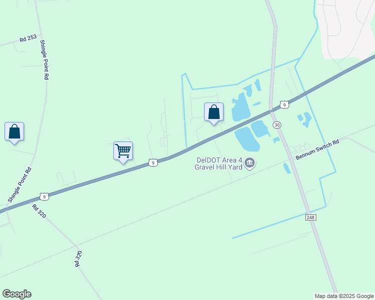 map of restaurants, bars, coffee shops, grocery stores, and more near Lewes Georgetown Highway in Georgetown