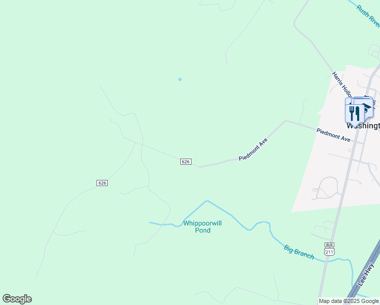 map of restaurants, bars, coffee shops, grocery stores, and more near 16 Whippoorwill Lane in Washington