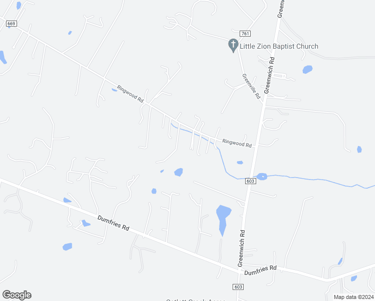 map of restaurants, bars, coffee shops, grocery stores, and more near 4055 Ringwood Road in Nokesville