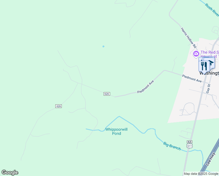 map of restaurants, bars, coffee shops, grocery stores, and more near 16 Whippoorwill Lane in Washington