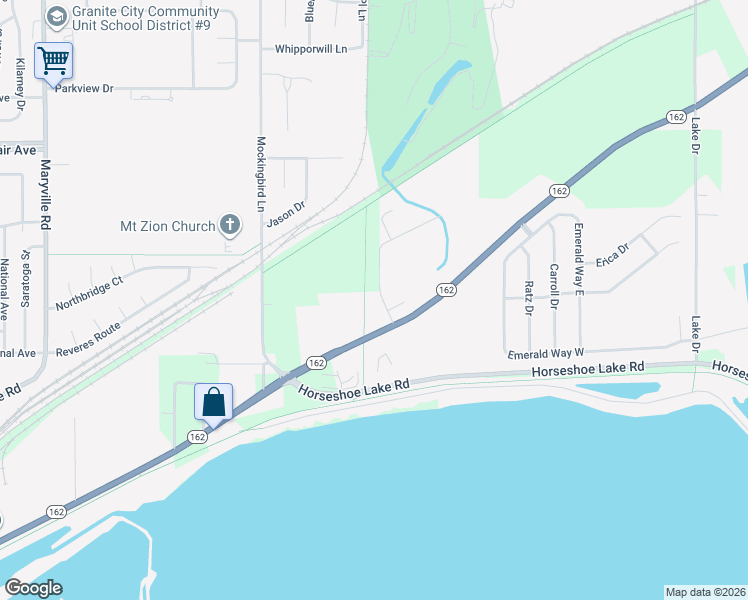 map of restaurants, bars, coffee shops, grocery stores, and more near 3621 Justine Drive in Pontoon Beach