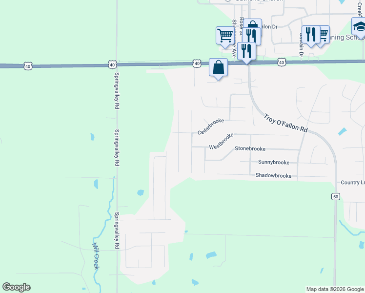 map of restaurants, bars, coffee shops, grocery stores, and more near 32 Oakbrooke in Troy