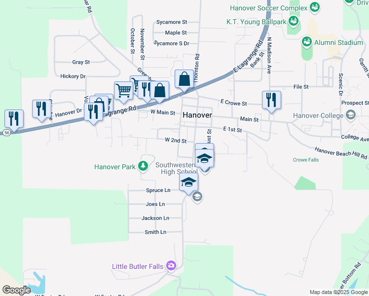 map of restaurants, bars, coffee shops, grocery stores, and more near 149 West Street in Hanover