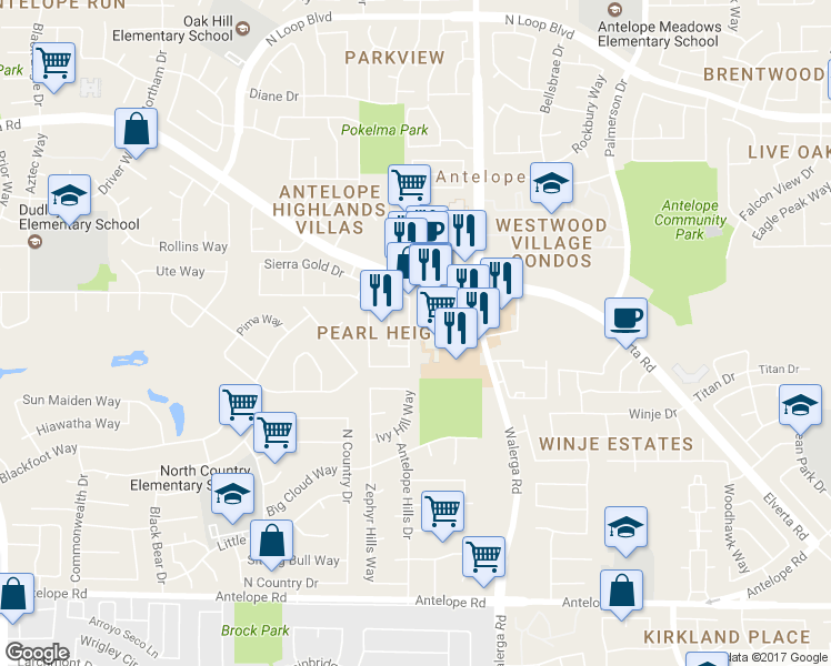 map of restaurants, bars, coffee shops, grocery stores, and more near 7964 Golden Ring Way in Sacramento