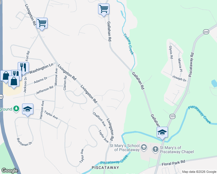 map of restaurants, bars, coffee shops, grocery stores, and more near 13013 Chalfont Avenue in Fort Washington