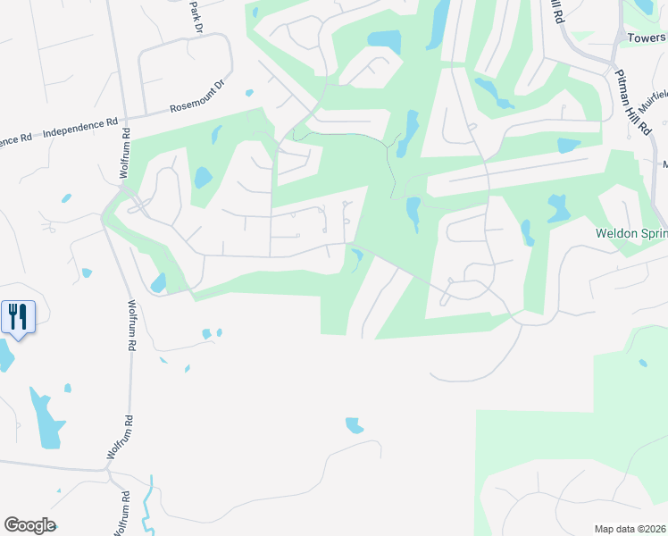 map of restaurants, bars, coffee shops, grocery stores, and more near 3 Shelbourne Wood Court in Weldon Spring
