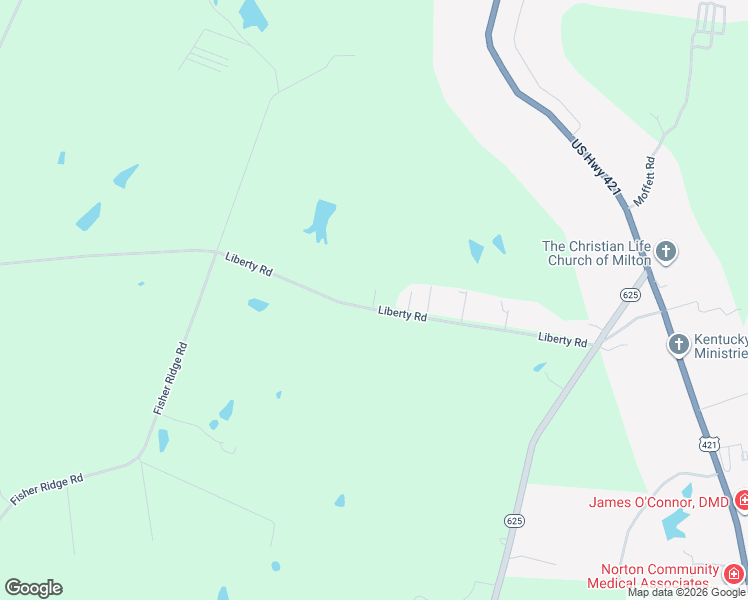 map of restaurants, bars, coffee shops, grocery stores, and more near Fox Gate Lane in Trimble County