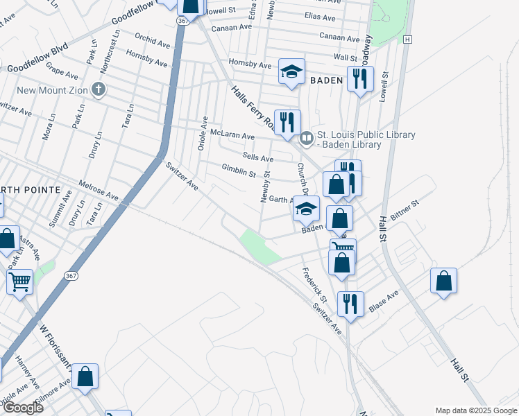 map of restaurants, bars, coffee shops, grocery stores, and more near 1217 Lynfield Place in St. Louis