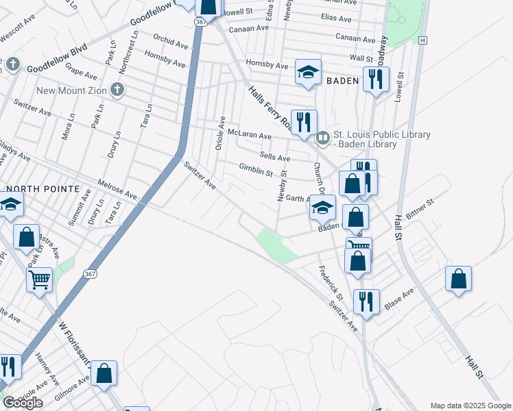 map of restaurants, bars, coffee shops, grocery stores, and more near 1254 Lynfield Place in St. Louis