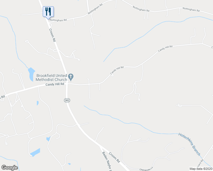 map of restaurants, bars, coffee shops, grocery stores, and more near 15301 Candy Hill Road in Upper Marlboro