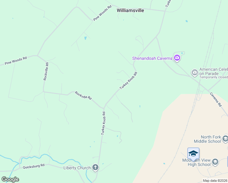 map of restaurants, bars, coffee shops, grocery stores, and more near 775 Turkey Knob Road in Quicksburg