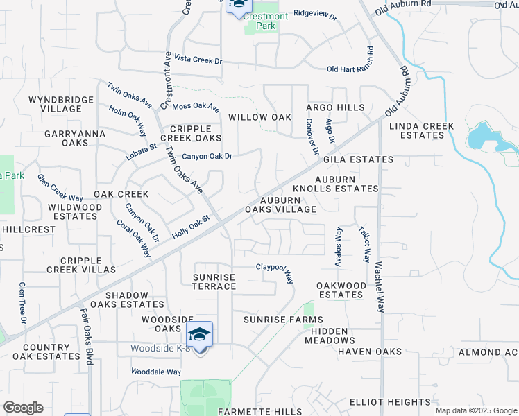 map of restaurants, bars, coffee shops, grocery stores, and more near 8311 Oak Front Lane in Citrus Heights