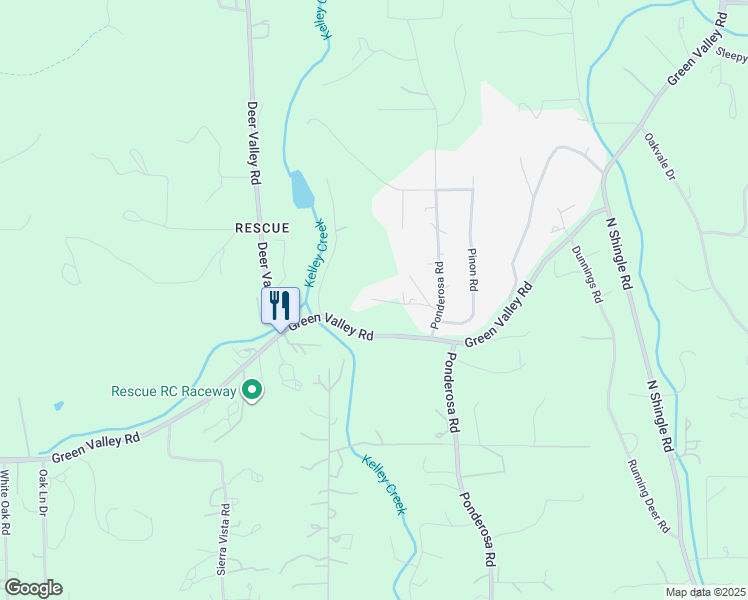map of restaurants, bars, coffee shops, grocery stores, and more near 4611 Fox Hollow Lane in Rescue