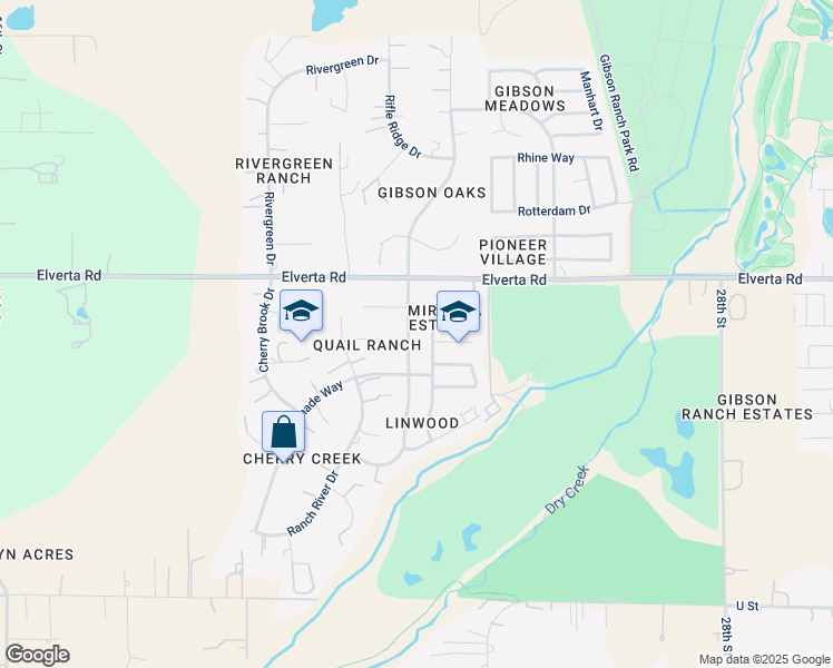 map of restaurants, bars, coffee shops, grocery stores, and more near 7865 Dominion Way in Elverta
