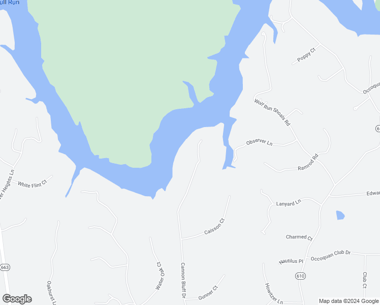 map of restaurants, bars, coffee shops, grocery stores, and more near 5143 Cannon Bluff Drive in Woodbridge