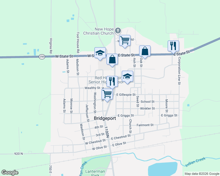 map of restaurants, bars, coffee shops, grocery stores, and more near 900 Ben-Davis Street in Bridgeport