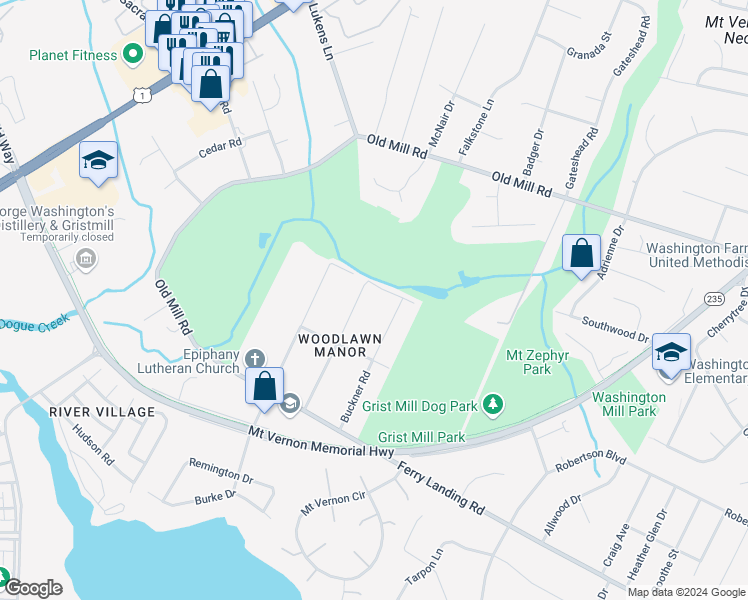map of restaurants, bars, coffee shops, grocery stores, and more near 4817 Godfrey Avenue in Alexandria