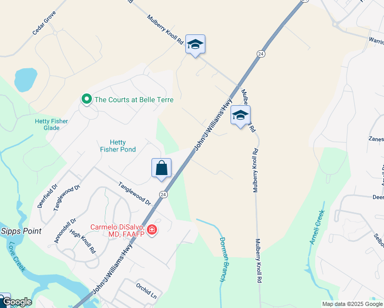 map of restaurants, bars, coffee shops, grocery stores, and more near 20000 John J Williams Highway in Lewes