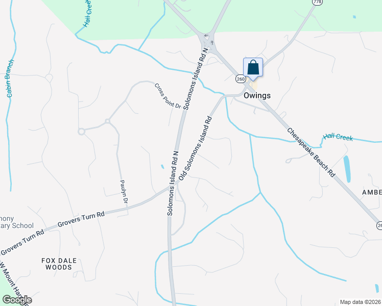 map of restaurants, bars, coffee shops, grocery stores, and more near 9524 Old Solomons Island Rd in Owings