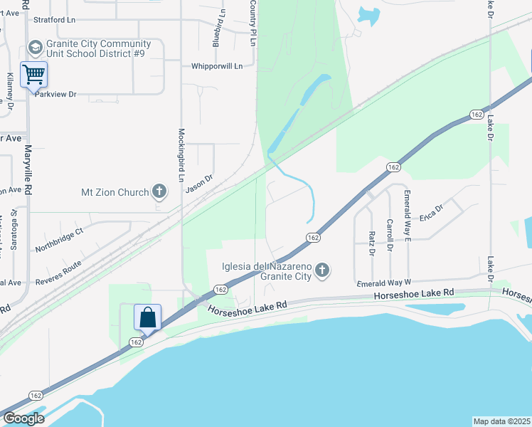 map of restaurants, bars, coffee shops, grocery stores, and more near Justine Drive in Pontoon Beach