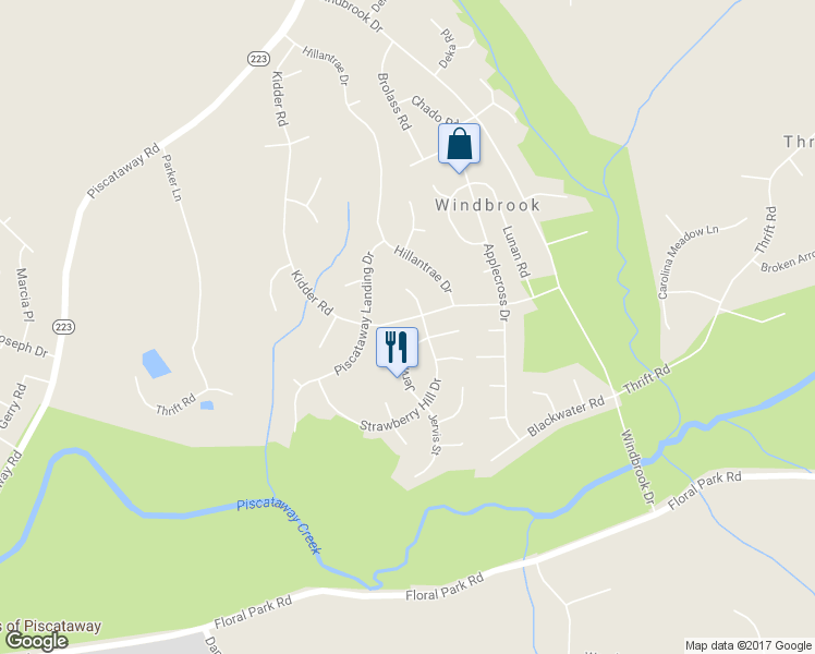 map of restaurants, bars, coffee shops, grocery stores, and more near 3409 Kidder Road in Clinton