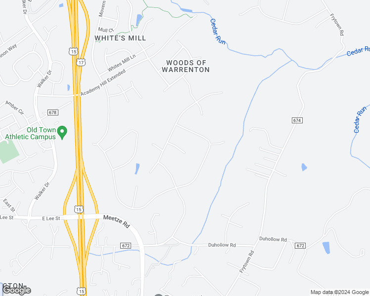 map of restaurants, bars, coffee shops, grocery stores, and more near 6355 Barn Owl Court in Warrenton