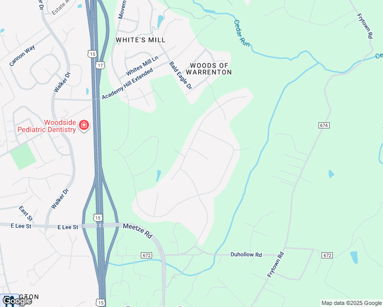 map of restaurants, bars, coffee shops, grocery stores, and more near 6340 Barn Owl Court in Warrenton