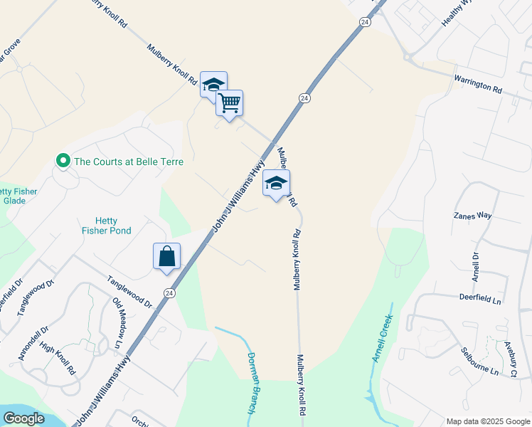 map of restaurants, bars, coffee shops, grocery stores, and more near 19483 John J Williams Highway in Lewes