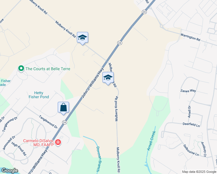 map of restaurants, bars, coffee shops, grocery stores, and more near 19483 John J Williams Highway in Lewes