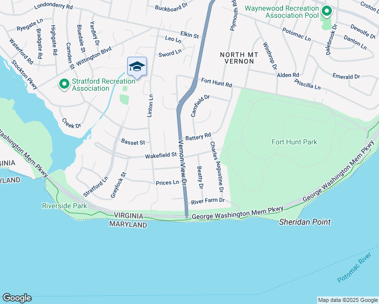 map of restaurants, bars, coffee shops, grocery stores, and more near 1804 Bushrod Road in Alexandria