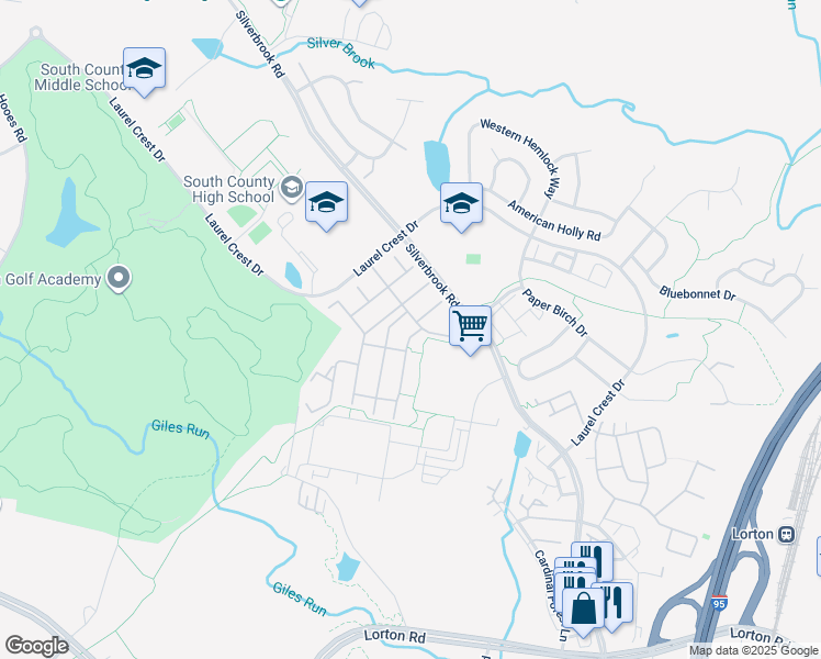 map of restaurants, bars, coffee shops, grocery stores, and more near 8902 Pink Carnation Court in Lorton