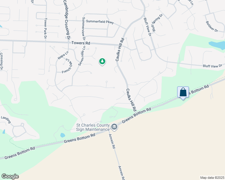 map of restaurants, bars, coffee shops, grocery stores, and more near 3907 Gallo Drive in Saint Charles