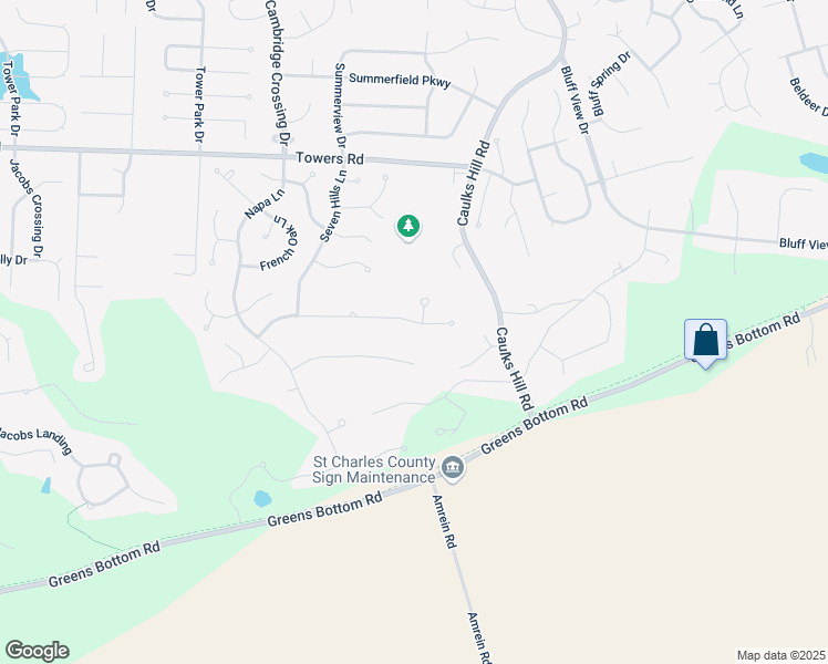 map of restaurants, bars, coffee shops, grocery stores, and more near 3895 Gallo Drive in Saint Charles