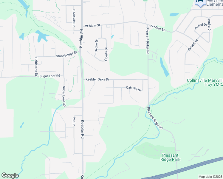 map of restaurants, bars, coffee shops, grocery stores, and more near 116 Oak Hill Drive in Maryville