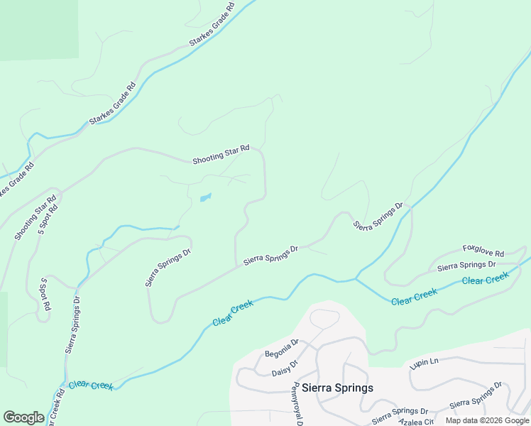 map of restaurants, bars, coffee shops, grocery stores, and more near 5535 Shooting Star Road in Pollock Pines