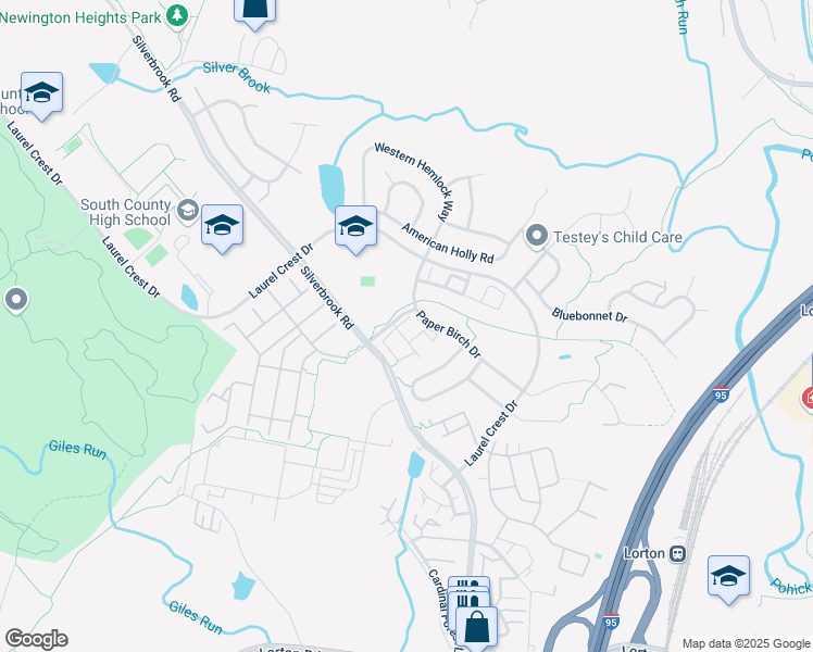 map of restaurants, bars, coffee shops, grocery stores, and more near 8259 Purple Lilac Court in Lorton